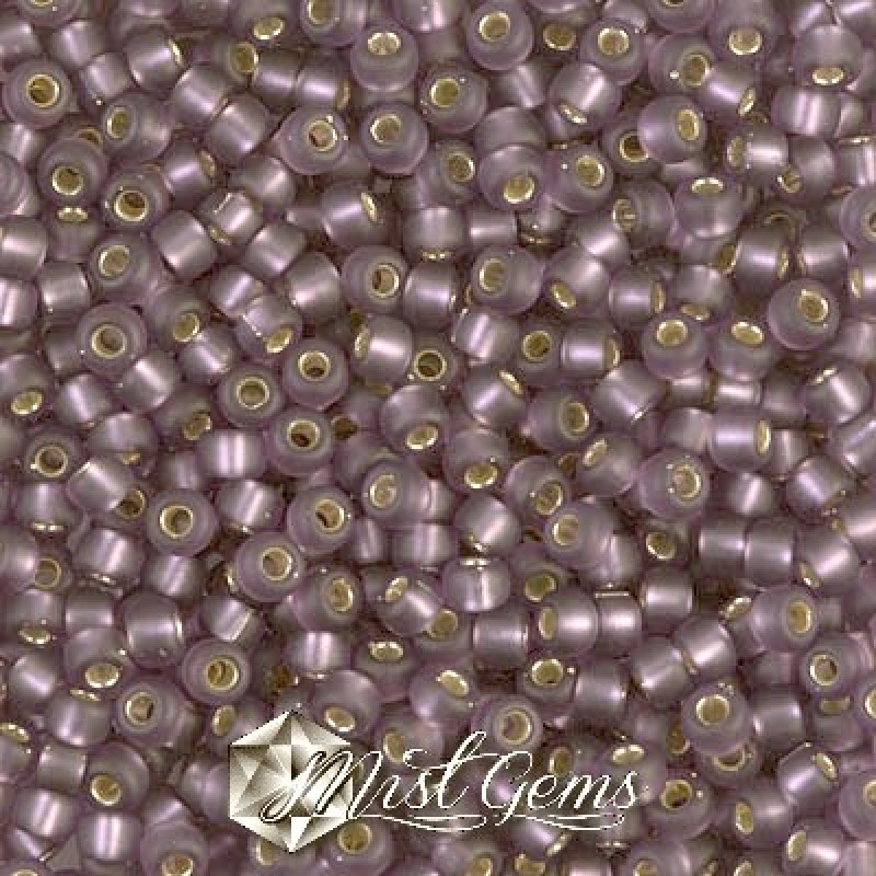 Miyuki Round Rocailles 8/0 RR 0024F Matte Silver Lined Amethyst