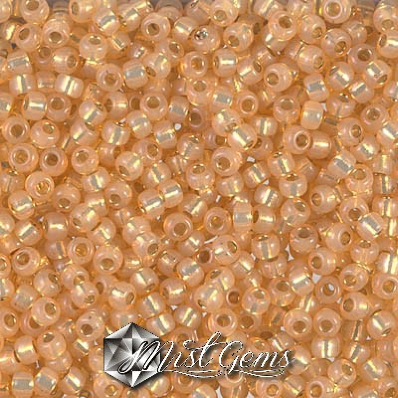 Miyuki Round Rocailles 8/0 RR 0552 Silver Lined Light Apricot Alabaster