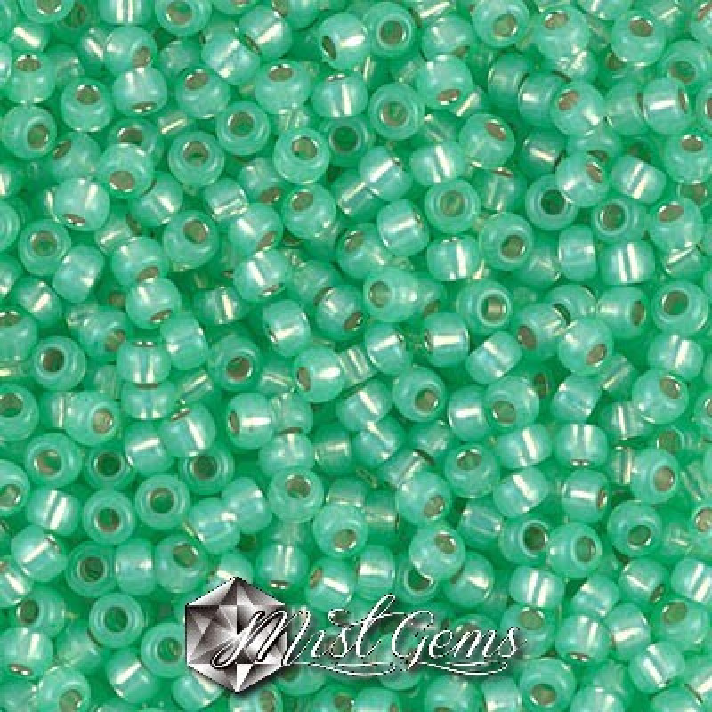 Miyuki Round Rocailles 8/0 RR 0571 Dyed Mint Green Silver Lined Alabaster