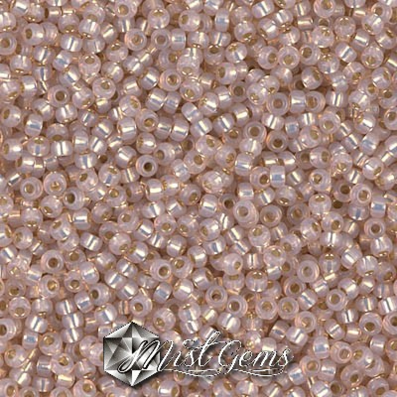 Miyuki Round Rocailles 8/0 RR 0579 Dyed Smoky Light Rose Silver Lined Alabaster