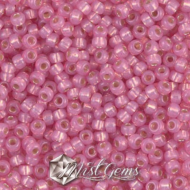 Miyuki Round Rocailles 8/0 RR 0645 Dyed Dark Rose Silver Lined Alabaster