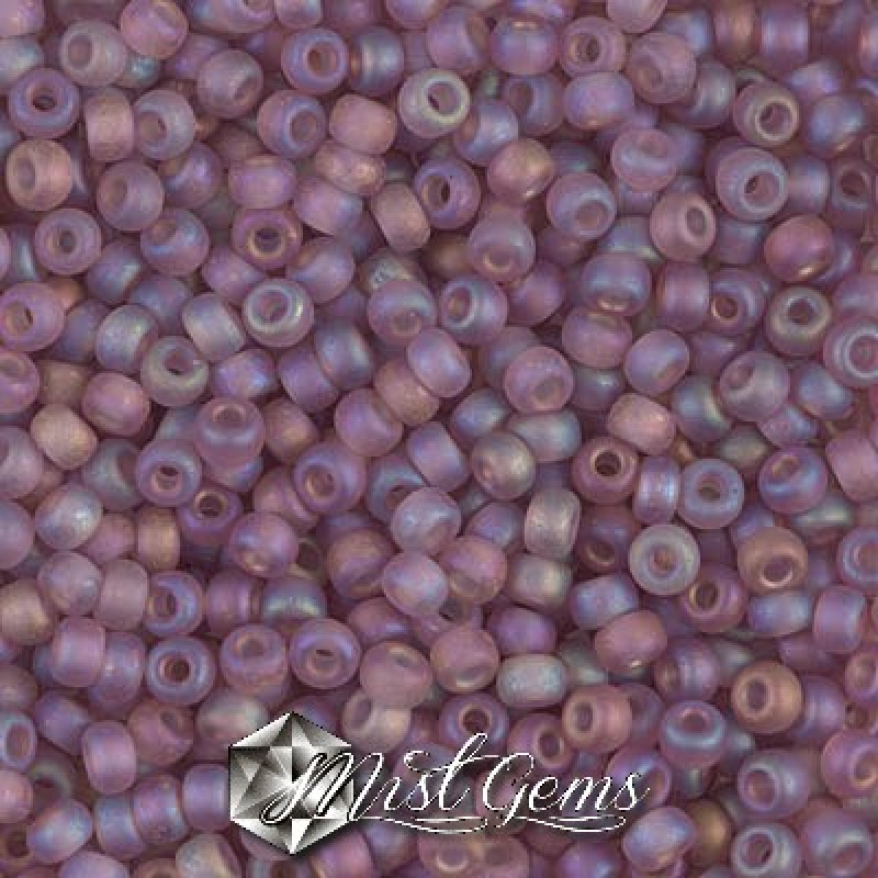Miyuki Round Rocailles 8/0 RR 0142FR Matted Smoky Amethyst AB