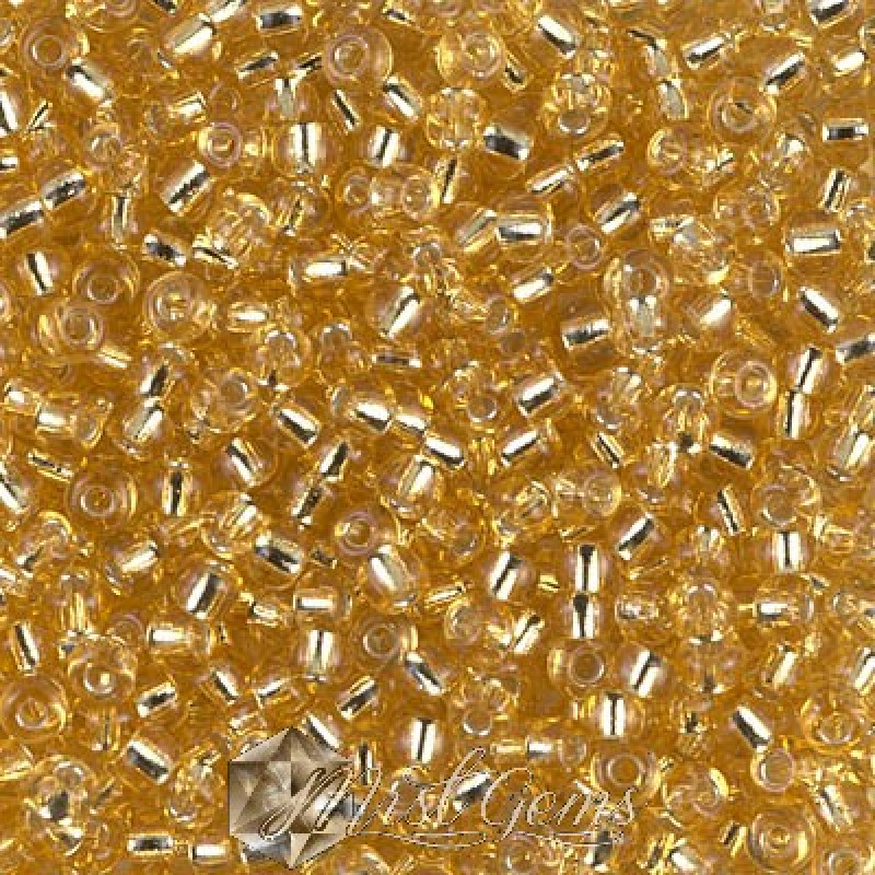 Miyuki Round Rocailles 8/0 RR 0003 Gold Silver Lined
