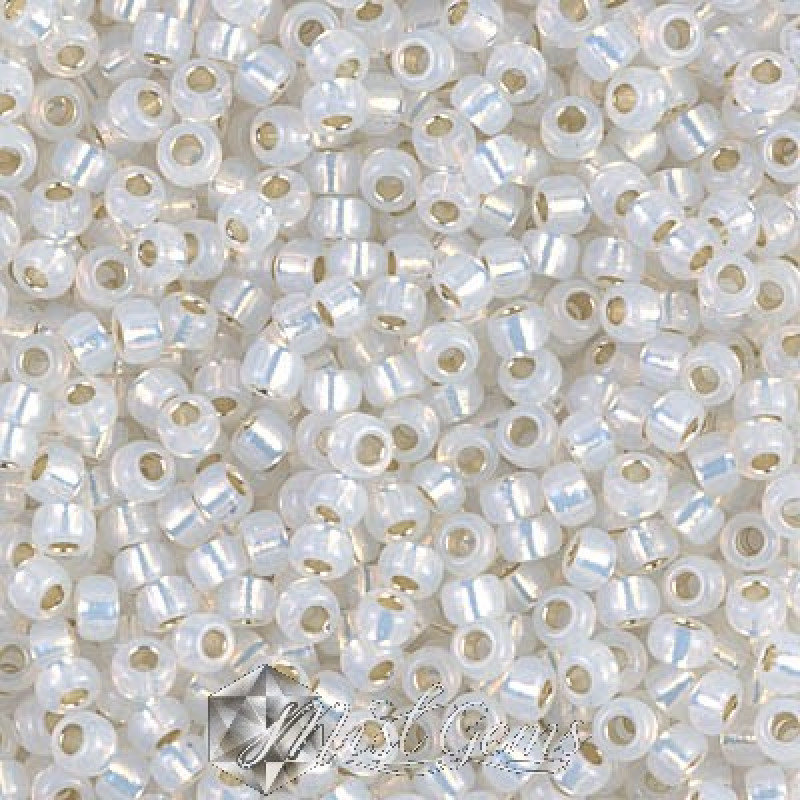 Miyuki Round Rocailles 8/0 RR 0551 Gilt Lined Opal
