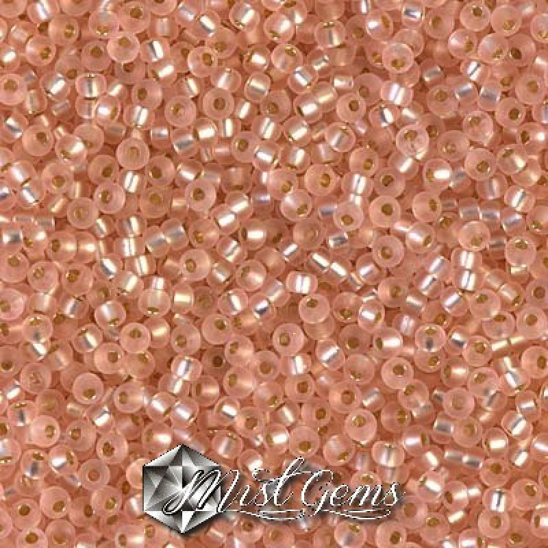 Miyuki Round Rocailles 11/0 RR-0023F  Matte Silverlined Light Blush