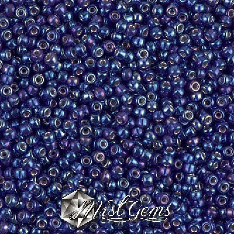 Miyuki Round Rocailles 11/0 RR-1020 Silverlined AB Cobalt