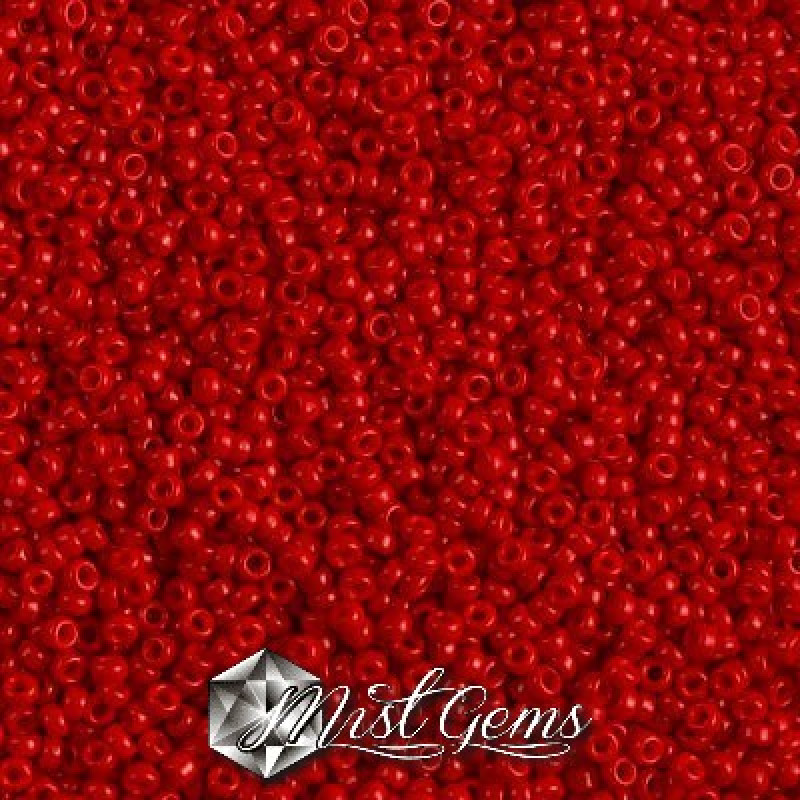 Miyuki Round Rocailles 11/0 RR-1684 Dyed Opaque Bright Red