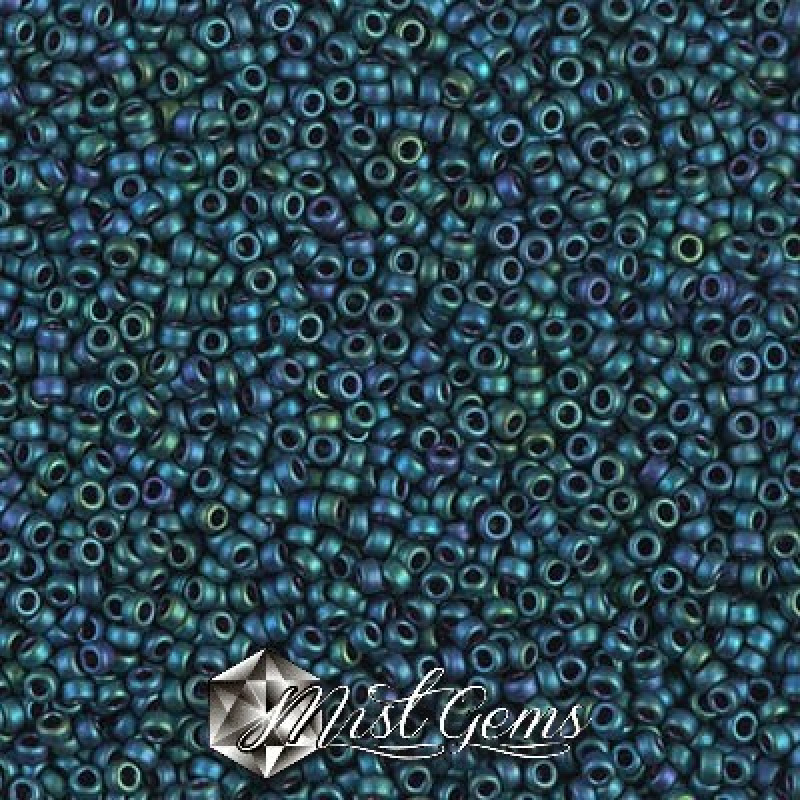 Miyuki Round Rocailles 2064-15/0 RR 2064 Matte Metallic Blue Green