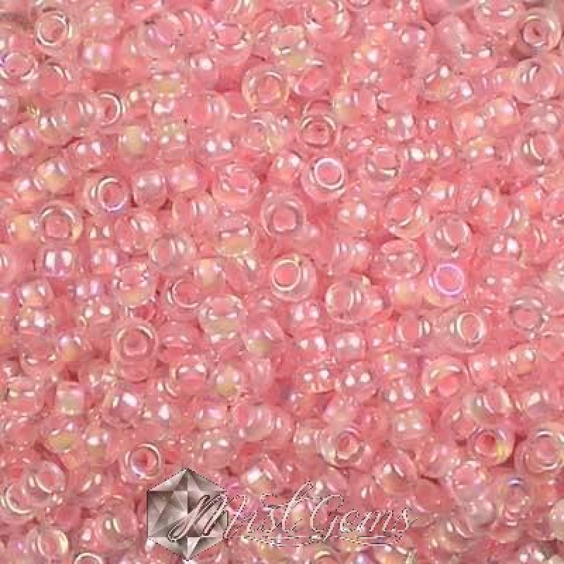 Miyuki Round Rocailles 8/0 RR 0272 Pink Lined Crystal AB