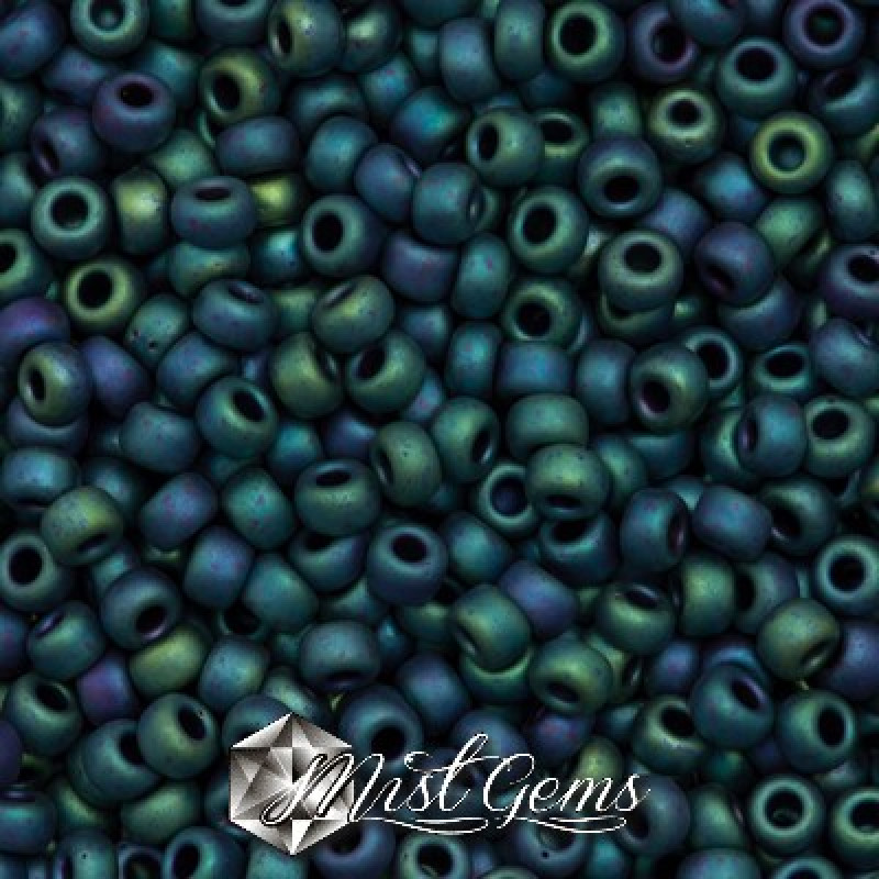 Miyuki Round Rocailles 8/0 RR 2064 Matte Metallic Blue Green