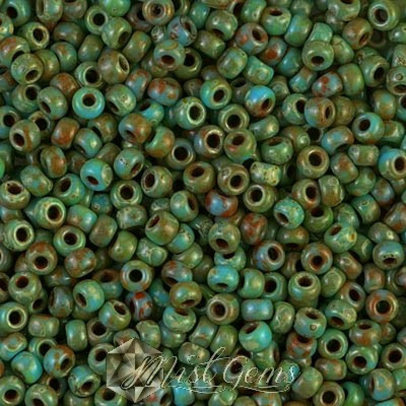 Miyuki Round Rocailles 8/0 RR 4514 Opaque Picasso Turquoise Blue