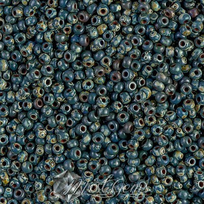 Miyuki Round Rocailles 11/0 RR-4516 Opaque Picasso Dark Teal