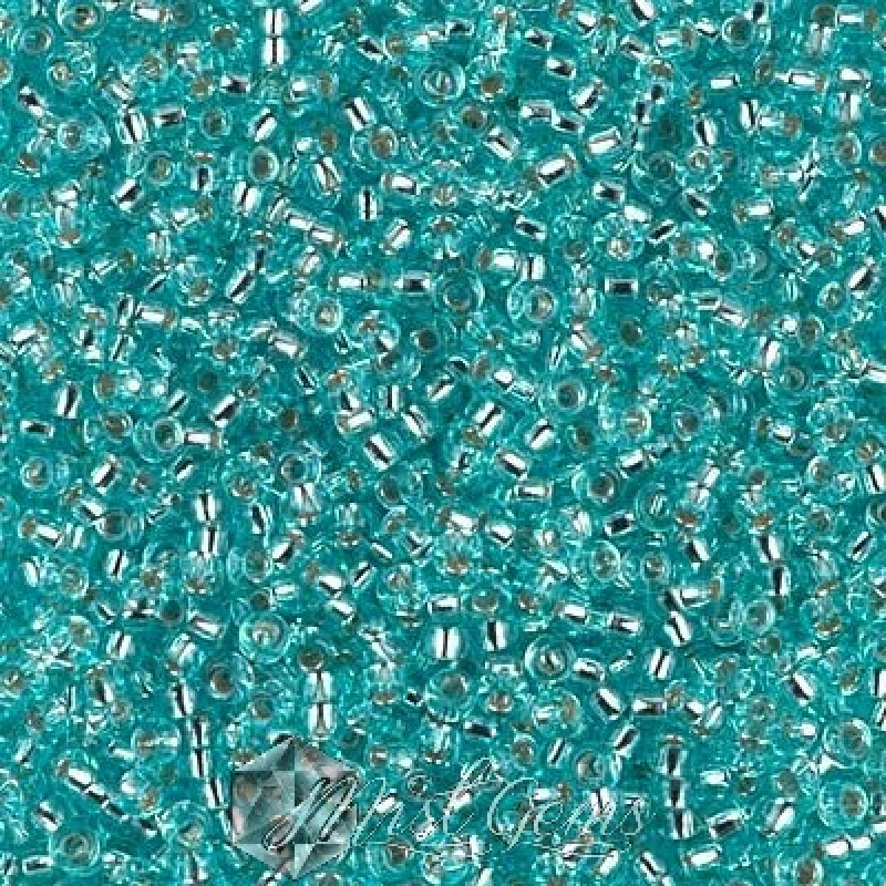 Miyuki Round Rocailles 11/0 RR-0018 Aqua Silver Lined