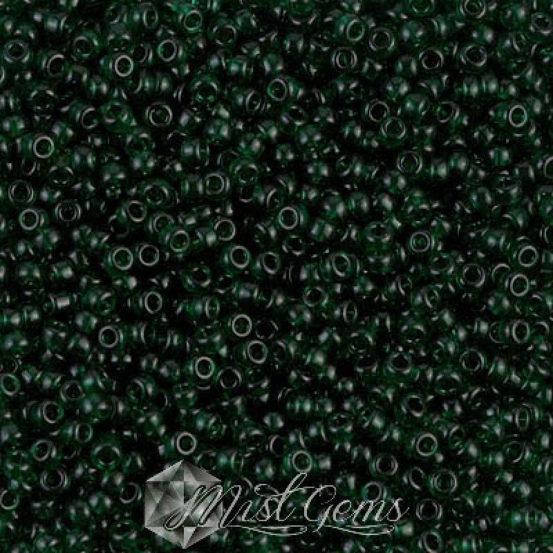 Miyuki Round Rocailles 11/0 RR-0156 Transparent Dark Emerald