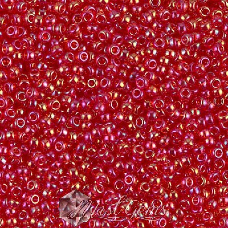 Miyuki Round Rocailles 11/0 RR-0254 Transparent Red AB