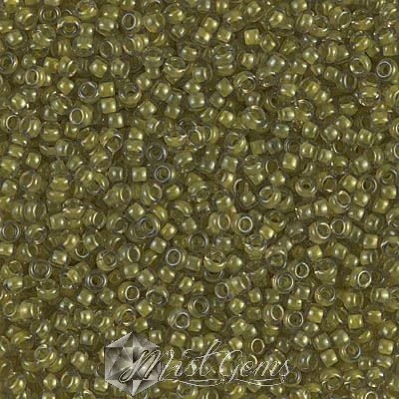 Miyuki Round Rocailles 11/0 RR-0378 Light Olive Lined Crystal Luster
