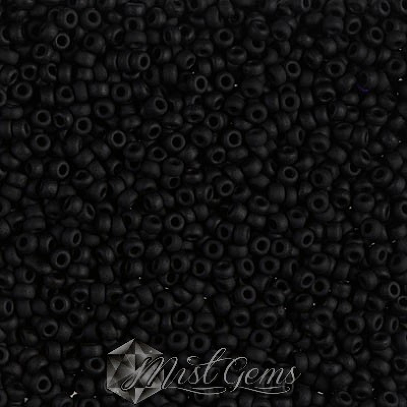 Miyuki Round Rocailles 11/0 RR-0401F  Black Matted