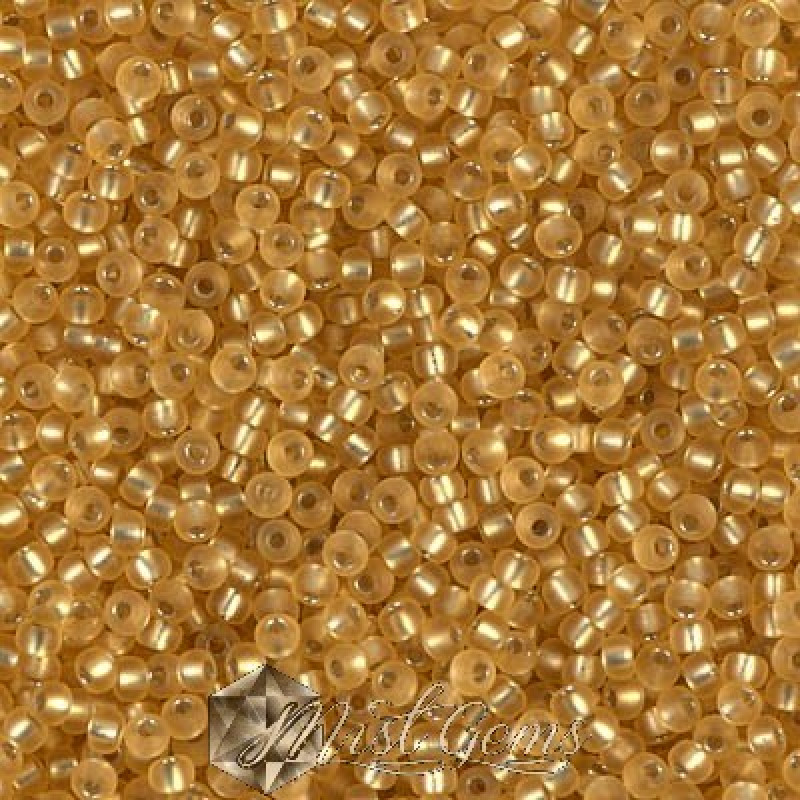 Miyuki Round Rocailles 11/0 RR-1902 Semi Matte Silver Lined Gold