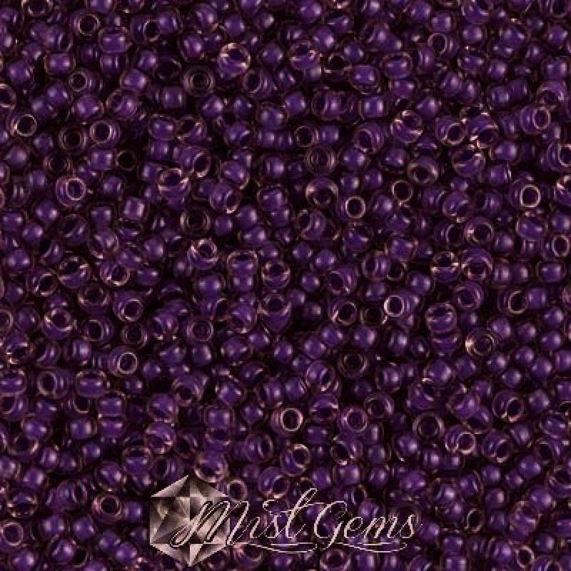 Miyuki Round Rocailles 11/0 RR-1932 Semi Frosted Dark Lilac Lined Light Amethyst