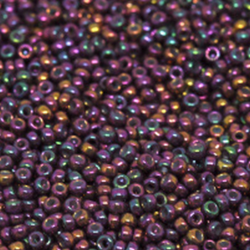 Miyuki Round Rocailles 11/0 RR-1970 Metallic Thistle Gold Iris