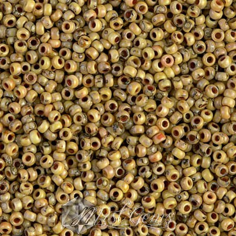 Miyuki Round Rocailles 11/0 RR-4512 Opaque Picasso Yellow