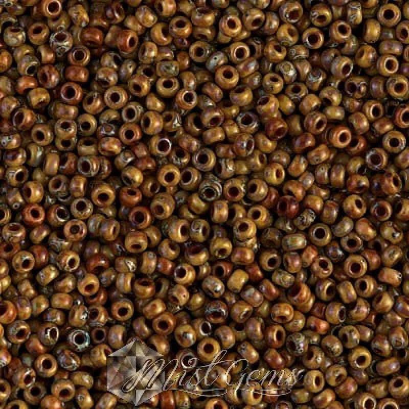 Miyuki Round Rocailles 11/0 RR-4517 Opaque Picasso Brown