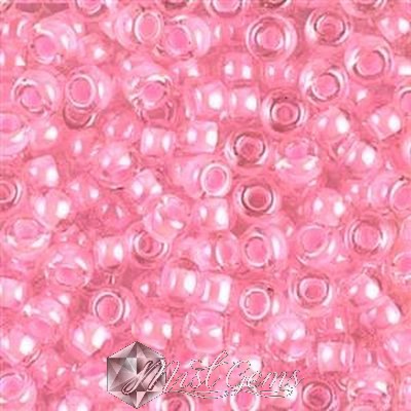 Miyuki Round Rocailles RR06/0-0207 Pink Lined Crystal