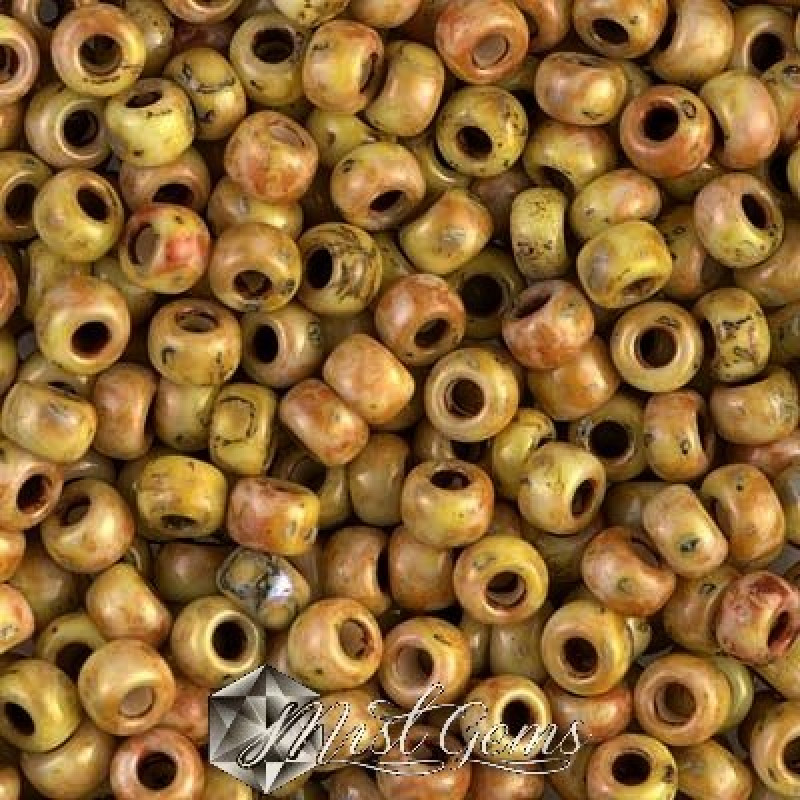Miyuki Round Rocailles RR06/0-4512 Picasso Opaque Canary Yellow