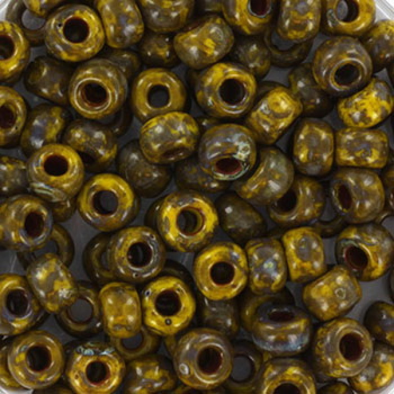 Miyuki Round Rocailles RR06/0-4519 Opaque Picasso Dark Yellow