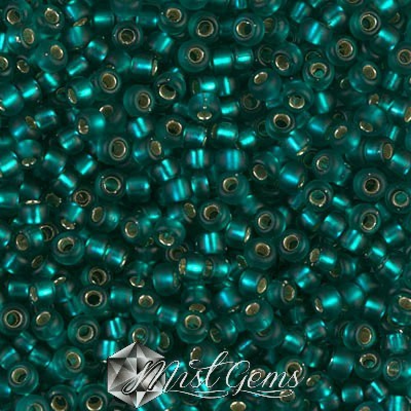 Miyuki Round Rocailles 8/0 RR 2425F Silverlined Matte Teal
