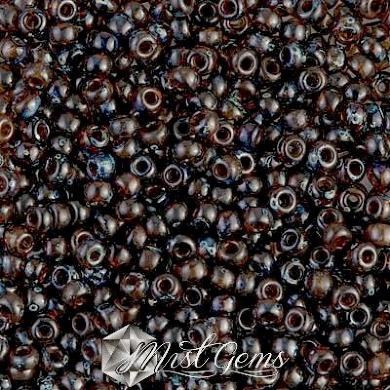 Miyuki Round Rocailles 8/0 RR 4502 Picasso Transp Dark Amber