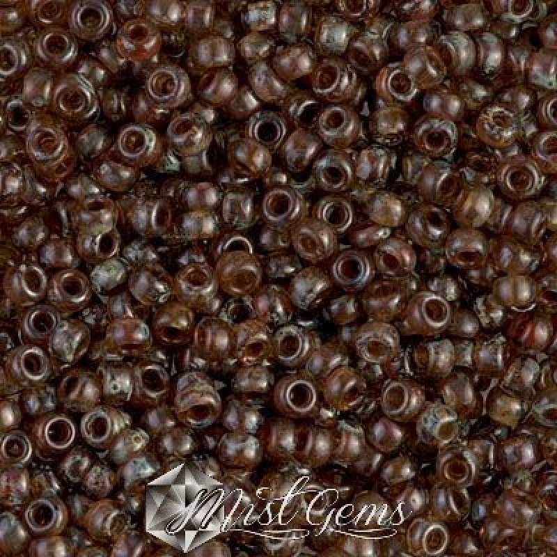 Miyuki Round Rocailles 8/0 RR 4505  Picasso Transp Light Smoky Topaz