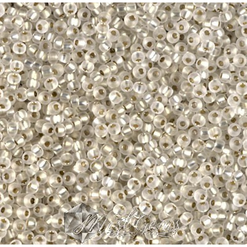 Miyuki Round Rocailles 11/0 RR-1901 Semi-Matte Silver Lined Crystal