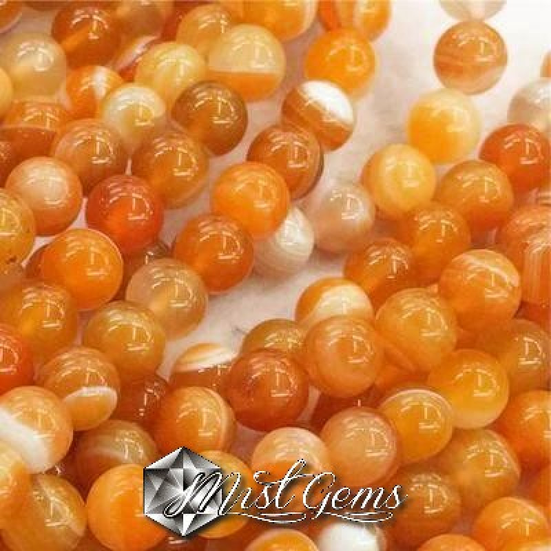 Agate sfere striped galbene 10mm-10 buc