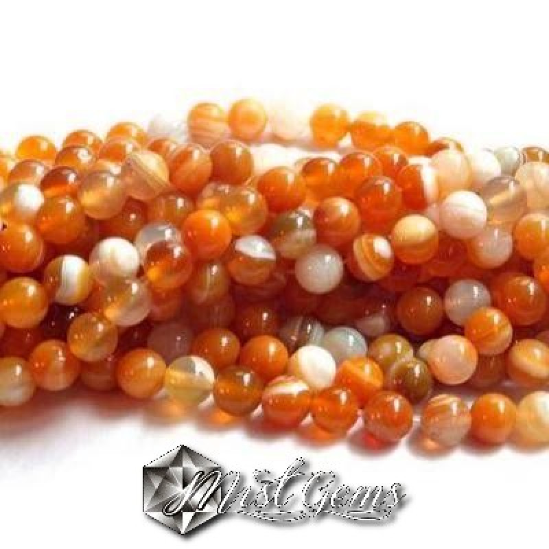 Agate Galben-Roscat Sfere 6mm-10 buc