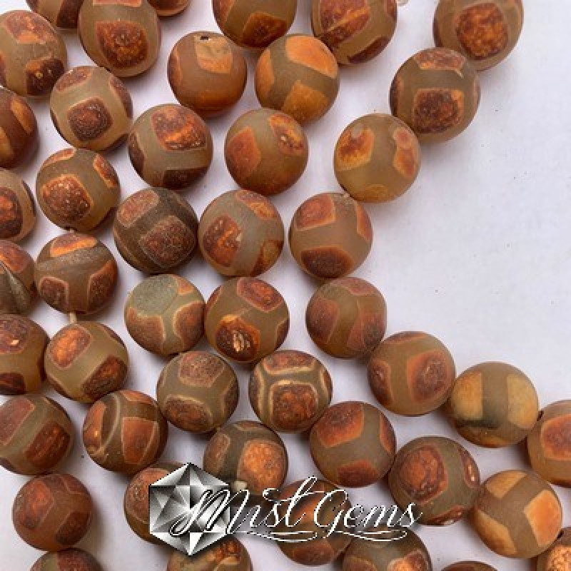 Agate DZI sfere 10mm model"carapace broasca testoasa" -10 buc