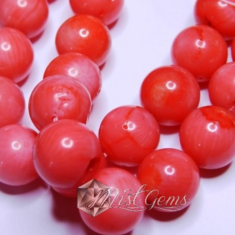Coral sfere roz 12mm-10 buc