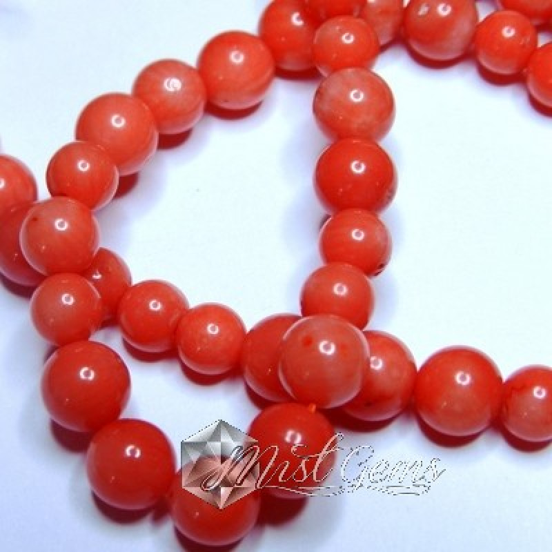 Coral sfere roz 6mm-3 buc