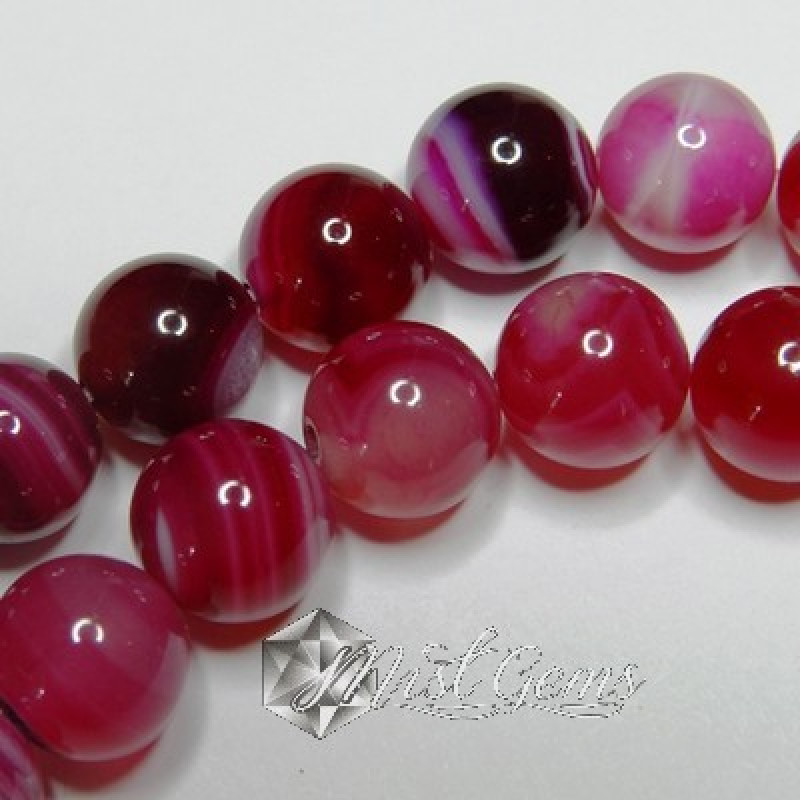 Agate sfere striped magenta 10mm-10 buc
