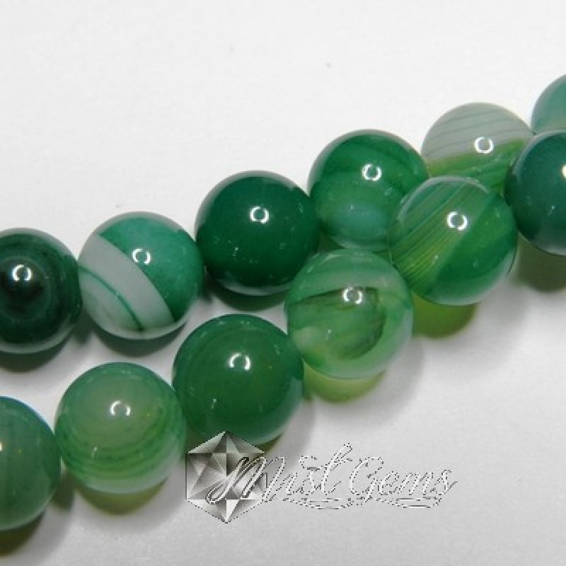 Agate Sfere Striped Verzi 8mm-10 buc