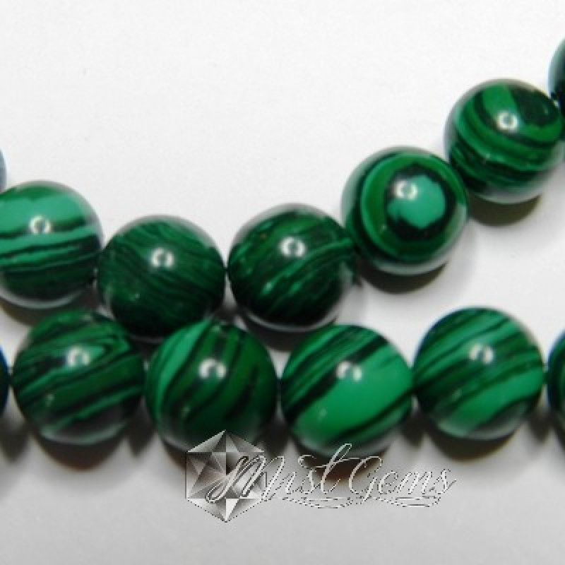 Malahit de Sinteza Sfere 8 mm-10 buc