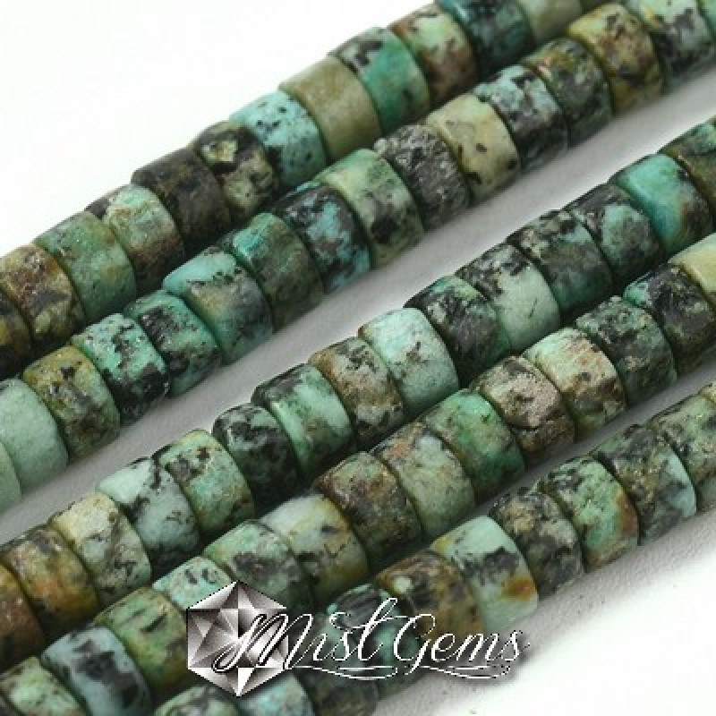 Turcoaz natural african rondele-4X2mm -10 buc.