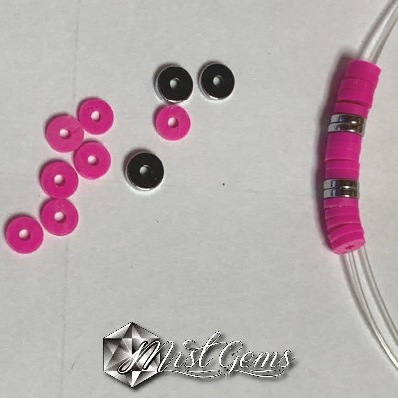 Hematit disc,heishi, culoare argintiu -6X2mm-20 buc