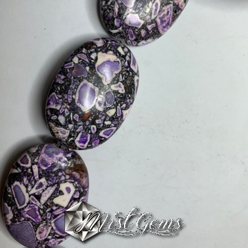 Turcoaz stabilizat mozaic oval 35X25mm-1 buc.