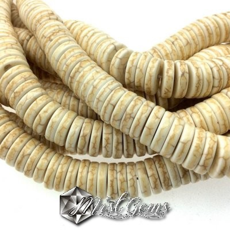 Turcoaz stabilizat rondele-Heishi-6X3mm-5buc