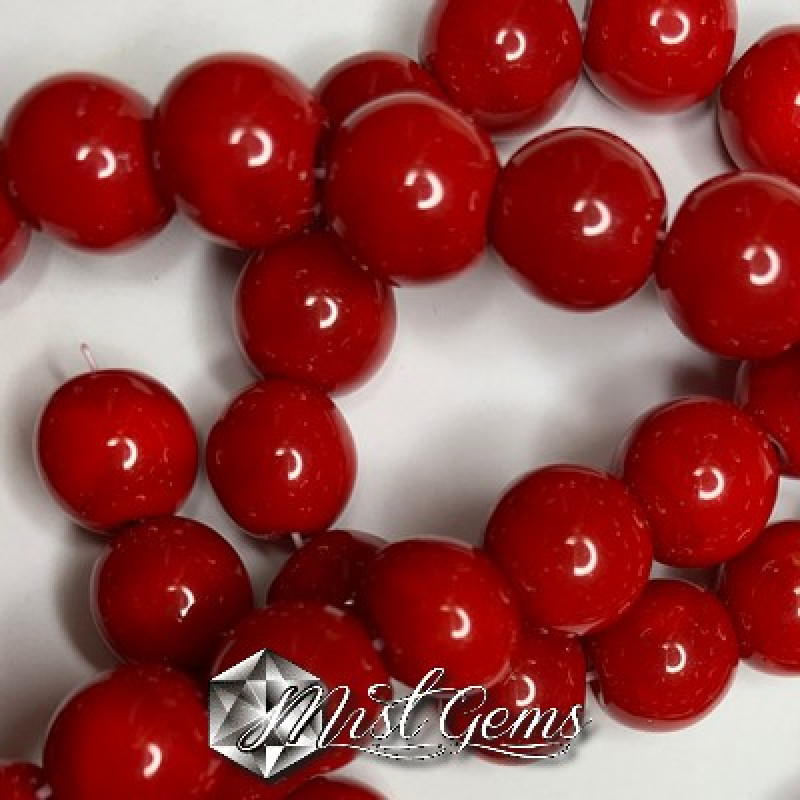 Coral Bamboo sfere rosu 8mm-10 Buc