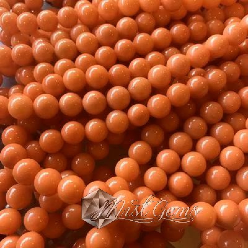 Jad Mashan sfere 4mm portocaliu-10 buc