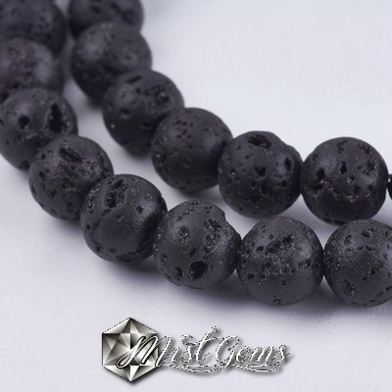 Lava sfere 10mm negre -10 buc