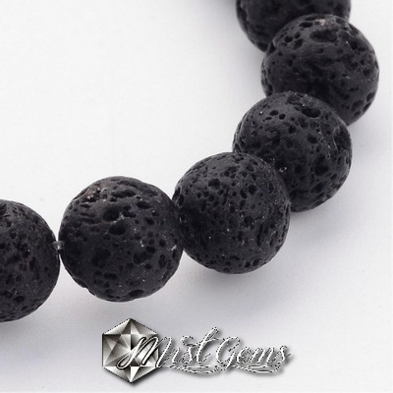 Lava sfere 12mm negre -10 buc