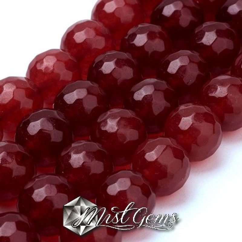 Jad Malaysian sfere fatetat grenat 8mm -10 buc